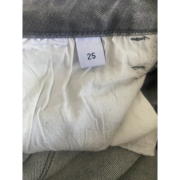 Vervet Jeans Womens Size 25 Gray Distressed Wash High Rise Crop Flare Raw Hem - Picture 6 of 10